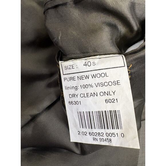 Men’s Brooks Brothers Pure New Wool Subtle Olive Blazer Jacket Lined Size 40S - Picture 7 of 10